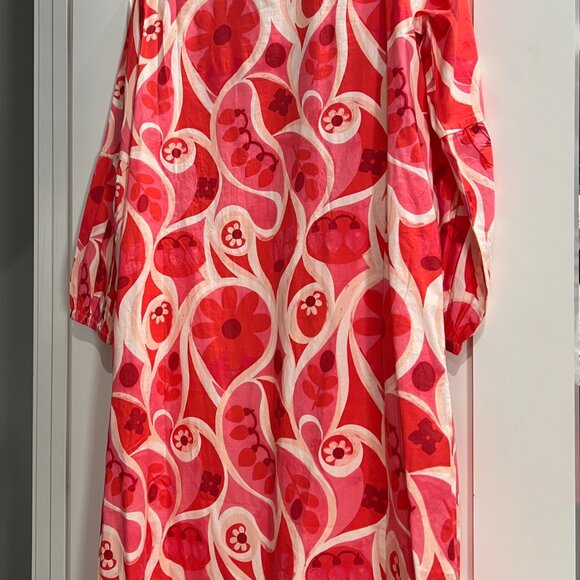 Frances Valentine Olive Holiday Floral-Print Caftan - Picture 6 of 8